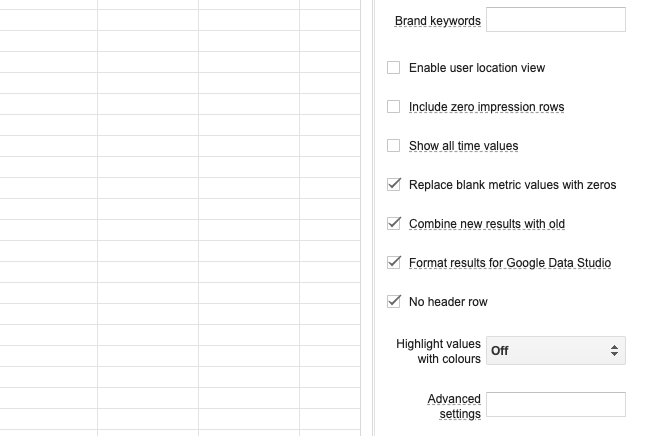 supermetrics options in 廣告代理商、經銷商必備利器:Supermetrics 使用說明