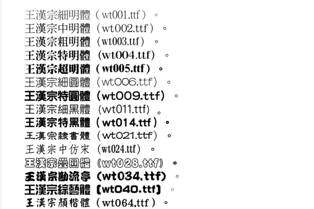 王漢 in 【繁体字を使ってデザインする人必見!】2022年版繁体字 フォントおすすめ5選
