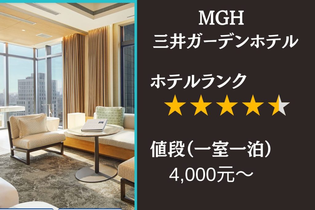 その3. MGH Mitsui Garden Hotel 台北忠孝（忠孝新生駅徒歩1分）